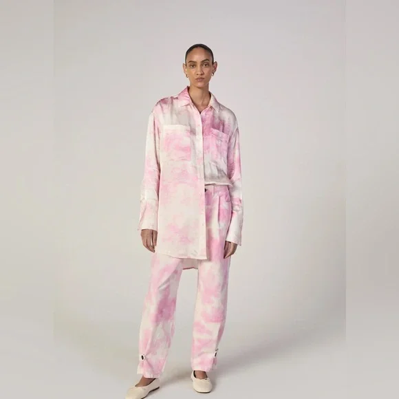 Everlane X Marques Almeida collab pink tie-dye barrel pants - Picture 2 of 4